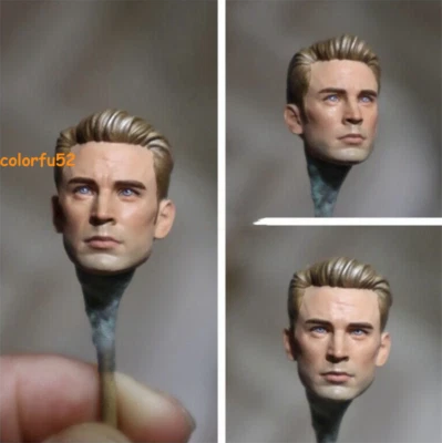 Modelo esculpido cabeza del Capitán América 1/12 para figura de acción masculina de 6"" cuerpo juguete regalos Foto 1 de 4