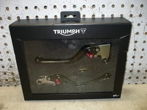 TRIUMPH SCRAMBLER SPEED TRIPLE THRUXTON + KIT LEVER ADJUSTABLE LONG A2021447 NEW - Picture 1 of 22