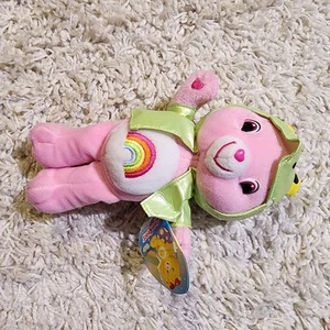 ☀️ Cheer Bear 2007 Care Bear W Frog Costume Rain jacket 2007 Stuffed Animal - Picture 1 of 6