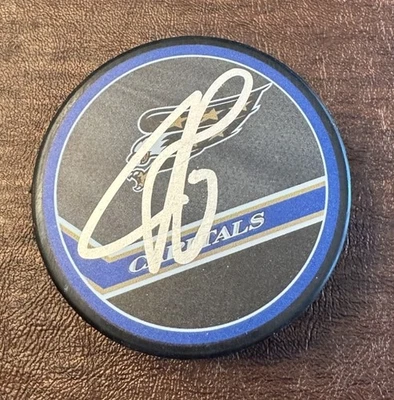 John Carlson Autographed Signed Official Reverse Retro Puck Capitals Beckett COA - Image 1 of 2