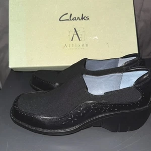 Clarks Artisan Loafer Women's 9.5 M Black Comfort Pillow Slip On Shoes - Picture 1 of 12