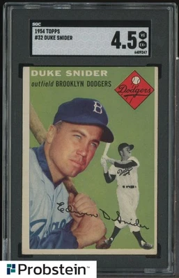 1954 Topps #32 Duke Snider Brooklyn Dodgers Salón de la fama SGC 4,5 en muy buena condición-excelente+ Foto 1 de 2