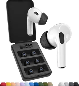 Foam Masters Ultra-Premium Memory Nauszniki do słuchawek AirPods Pro Medium, czarne - Zdjęcie 1 z 7