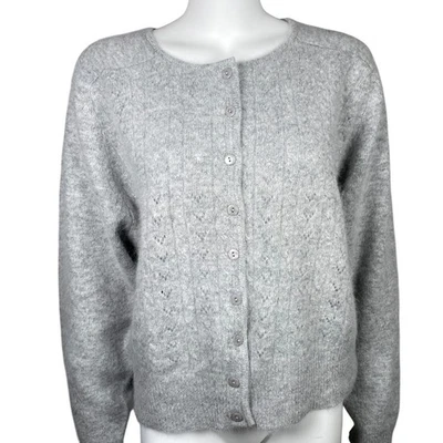 Cárdigan Suéter Vintage Jacqueline Ferrar Talla XL Con Botones Mezcla Lana Angora Foto 1 de 4