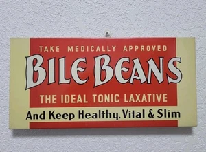 Bile Beans Medically Approved To Stay Vital Slim Porcelain Counter Display Sign - Picture 1 of 11