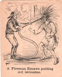US CIVIL WAR Stationery Illustrated Caricature *FIREMAN ZOUAVE* USA Unused XT218 - Picture 1 of 16