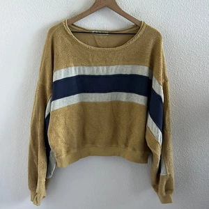 Free People We The Free Palo Alto Baumwollmischung Streifen Pullover in goldener Kombination L - Bild 1 von 8