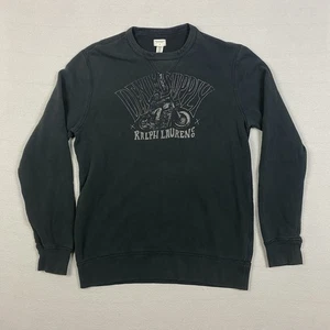Ralph Lauren Denim & Supply Herren Pullover M Schwarz Motorrad Grafik Baumwolle - Bild 1 von 18