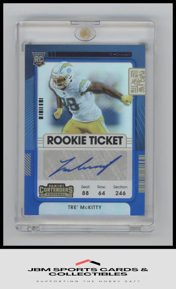 2021 Panini Contenders #192 Tre' McKitty Rookie Ticket Auto Reverse SP - Image 1 of 2