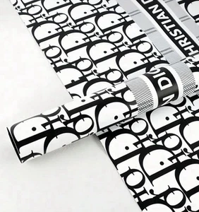 Luxury Print Gift Wrapping Paper - Black - Picture 1 of 3
