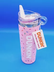 Vaso aislado de acero inoxidable DUNKIN Donuts 24 oz ROSA rocia confeti Dd - Imagen 1 de 5