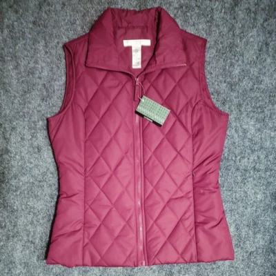 Geoffrey Beene - Women's Burgandy Quilted Vest- Size M - NEW - Image 1 of 4