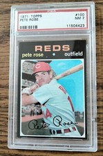 1971 TOPPS BASEBALL CARD # 100 PETE ROSE REDS LEGEND PSA 7 NM * ORIGINAL OWNER *