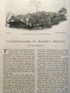 Cave Dwellers Homes Rare Old Article 1902 Enville Knaresborough Seaham Lodaig - Picture 1 of 6