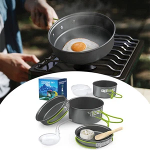 10X Camping Cookware Kit with 2 Spoons, 3 Plastic Bowls for Outdoor Camping L9I4 - Picture 1 of 9