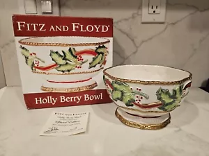Fitz & Floyd Holly Berry Bowl 3rd Edition Conforti Collection /6000 With Box - Picture 1 of 5