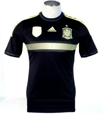 Adidas ClimaCool Spain 2014 World Cup Black & Neon Away Football Jersey Mens NWT - Image 1 of 4