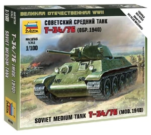 Soviet Medium Tank T-34/76 1:100 Plastic Model Kit 6101 ZVEZDA - Picture 1 of 1