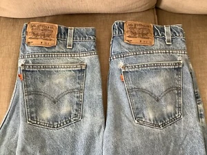 Two Pair Vintage Levis 20517-0217 Orange Tab 517 Jeans 36x32 - Picture 1 of 21
