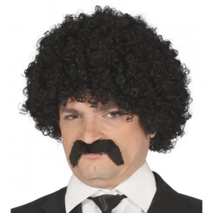 Mens Pulp Fiction Afro Wig & Tash Samuel L Jackson Jules Fancy Dress Scouser - Picture 1 of 3