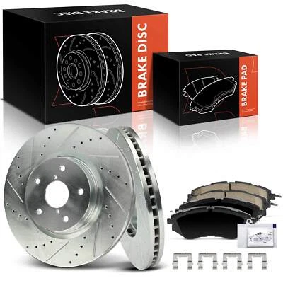 Rotores y pastillas de freno delanteros perforados para Subaru Legacy Outback 2015-2019 WRX Foto 1 de 4