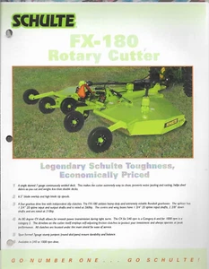 SCHULTE FX-180 ROTARY CUTTER 7 GAUGE CONTINUOUSLY WELDED DECK Tractor Brochure - Picture 1 of 2