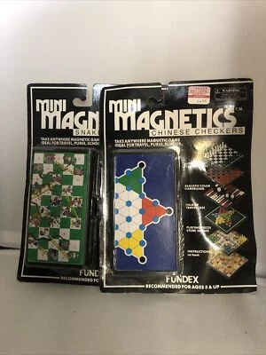 Fundex 1989 Mini Magnet Games Snakes And Ladders Plus Chinese Checkers - Image 1 of 4