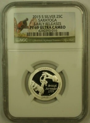 2015-S Silver Washington Saratoga Early Releases PF-69 Ultra Cameo DCAM - Image 1 of 2