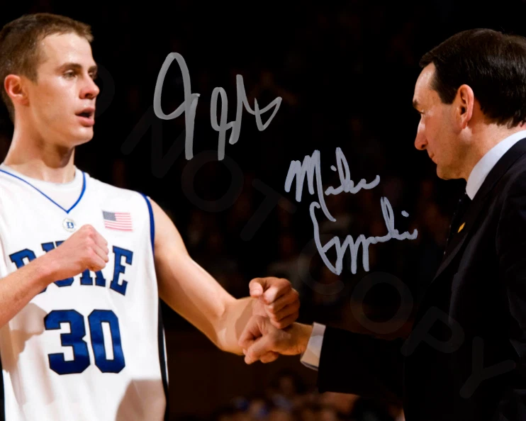Mike Krzyzewski / Jon Scheyer Auto 8x10 Signed Duke Blue Devils Reprint Photo - Image 1 of 1
