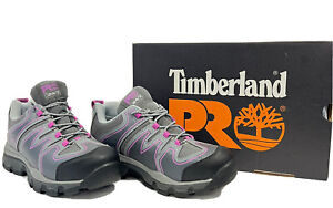 Timberland PRO 24/7 Womens 8 M Steel Toe Work Shoe Gray & Purple Lace Boxed