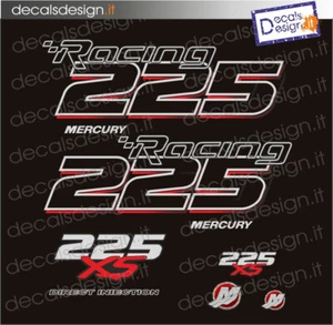 Adesivi motore marino fuoribordo mercury 225 Pro XS racing optimax stickers - Imagen 1 de 1