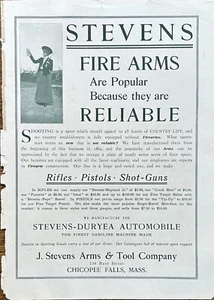 1902 J. Stevens Arms Ad Chicopee Falls MA 10 X 14 Gewehre 3 $ Pistolen 2,50 $ - Bild 1 von 1