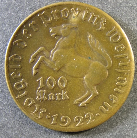 Germany Westphalia 1922  100 Mark   BU   (#3209) Cover