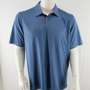 Vineyard Vines Performance Golf Polo Shirt Mens M Blue Checkered - Picture 1 of 9