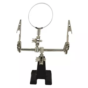 Heavy Duty Helping Hand with 60 mm Magnifying Glass Soldering Electronics Hobby - Picture 1 of 2