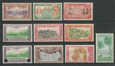 Cook Islands 1949 SG 150-159 Sc 131-140 mint set  to 3 sh (-3d is missed) MH/MNH - Image 1 of 2