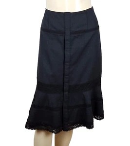 FREE PEOPLE dunkelgrau Druckknopf vorne Spitze abgestuft 70 % Wolle 30 % Rayon Rock Größe 4 - Bild 1 von 11