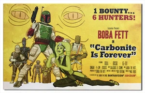Póster de película espía Star Wars Fett Bounty Hunter Bond estilo obra de arte lienzo giclée - Imagen 1 de 3
