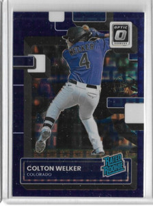 2022 Donruss Optic FOTL Colton Welker #56 Rated Rookie Purple Pandora Prizm /99