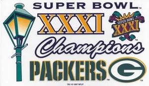 1997 Green Bay Packers Super Bowl XXXI Champs window decal Brett Favre - Picture 1 of 2