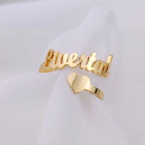 Personalized Custom Name Finger Ring Stainless Steel Rings Letter Couple Gifts - Picture 1 of 21
