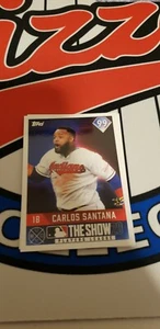2020 TOPPS ON-DEMAND SET 8 MLB THE SHOW CARD PR 824 INDIANS CARLOS SANTANA #12 - Picture 1 of 2