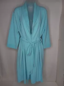 Liz Claiborne Women's Short Wrap Robe Size Small Turquoise Blue w/Belt Soft - Picture 1 of 8