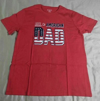 Camiseta para hombre The Children's Place All American Dad OM7 roja pequeña nueva con etiquetas Foto 1 de 3