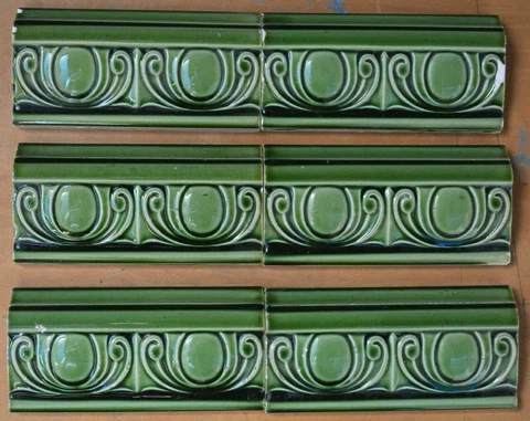 BOOTE -  ANTIQUE ART NOUVEAU MAJOLICA 6 BORDER TILE C1900 Cover