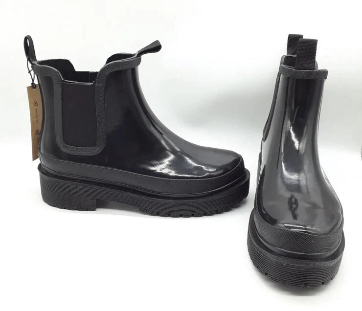 CHOOKA Women's Damascus Chelsea Waterproof Rain Booties Color Black Sz 9