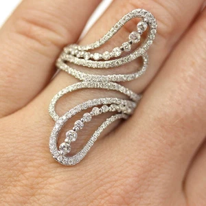 176 Ct Round Simulated Diamond Engagement Bypass Band Ring 925 Sterling Silver - Picture 1 of 8