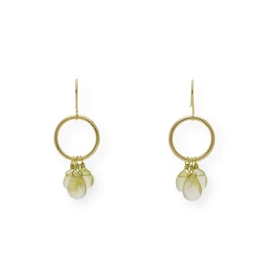 Pendientes Aro Cuarzo Limón y Cuarzos Citrinos en Oro de Ley 18k Joyas de Moda - Imagen 1 de 8