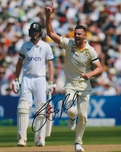 Foto firmada a mano de Josh Hazlewood 10x8 Australia autógrafo de cricket Las cenizas 1 - Imagen 1 de 1