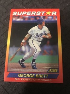 1992 George Brett Score Superstar  Royals- Surface Scratches- (o) Free Ship